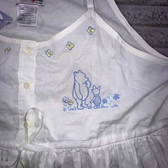 Winnie The Pooh Nightgown Women S/M Pooh Piglet Embroidered Disney Store VTG 90s - Picture 10 of 11